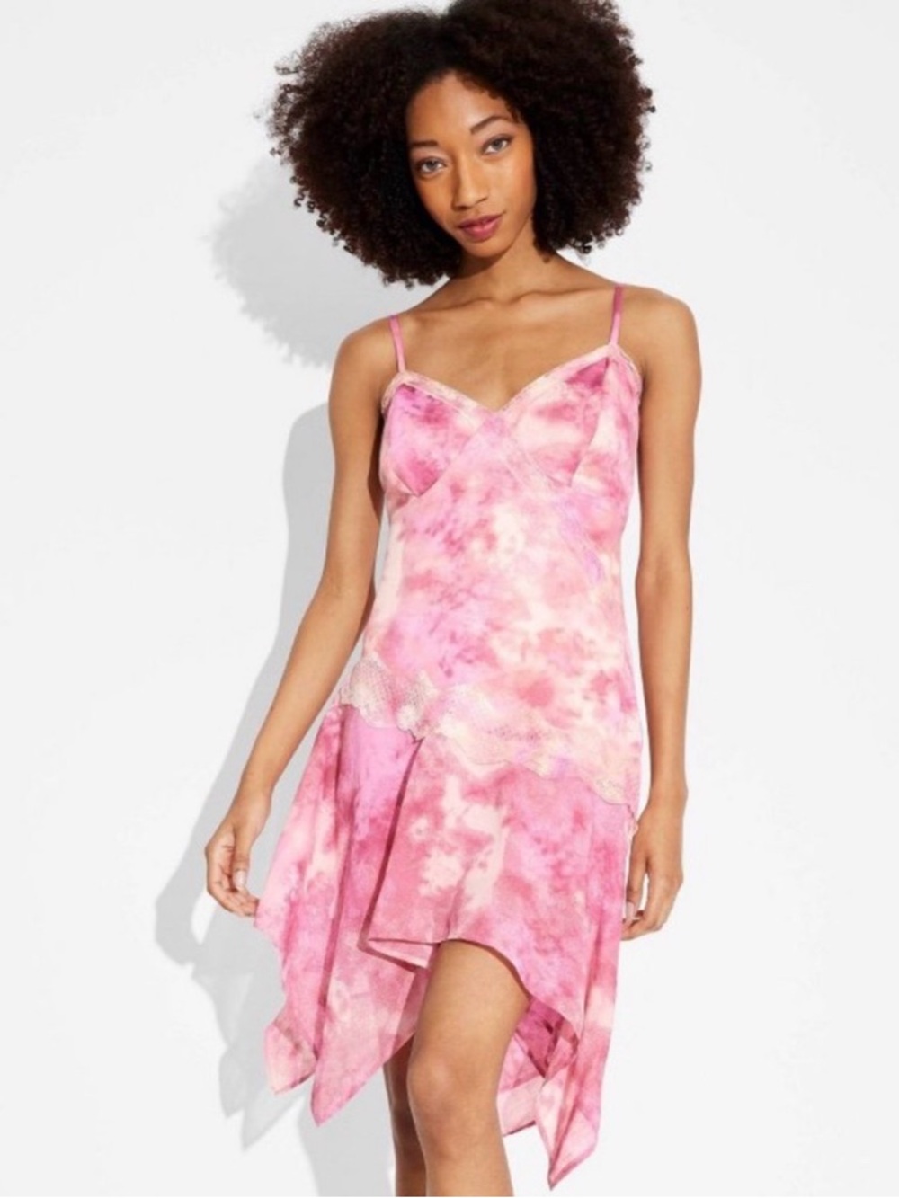 NWT Wild Fable Women's Asymmetrical Midi Slip Dress XS, y2k inspired, pink